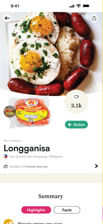 Ingredient detail screen