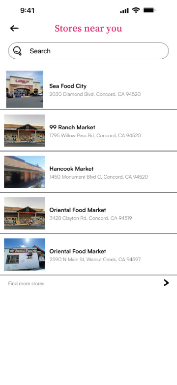 Store locator screen
