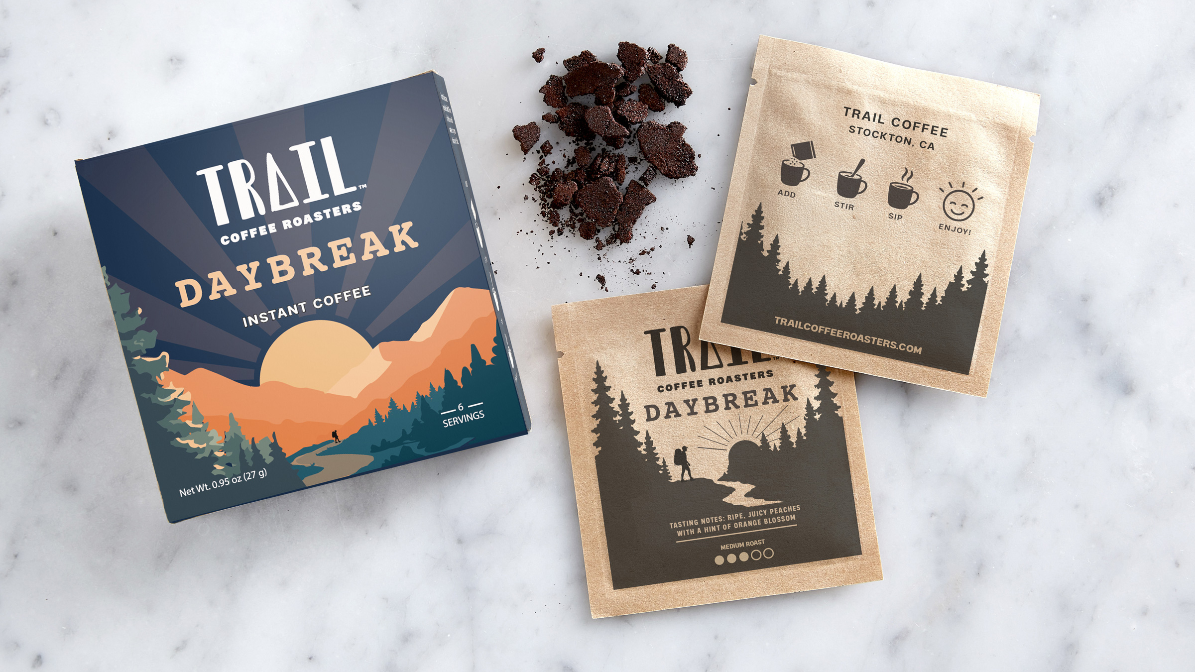 Trail Coffee Roasters package design